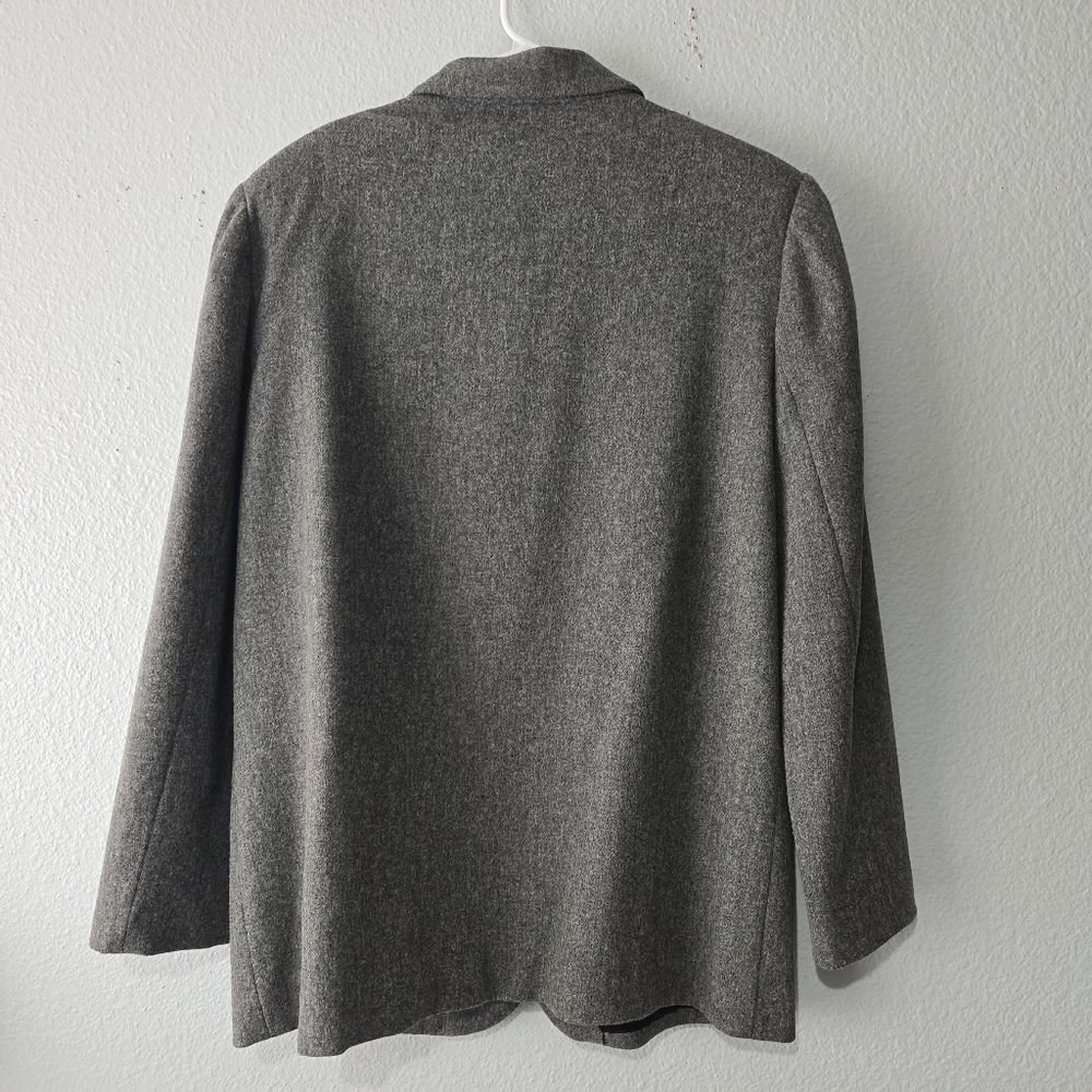 Sag Harbor Womens Gray One Button Wool Blend Blazer Jacket - Picture 3 of 12